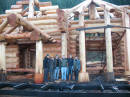Pictures from our log yard :- The project team from Slovenia viewing progress at Slokana's log yard.
